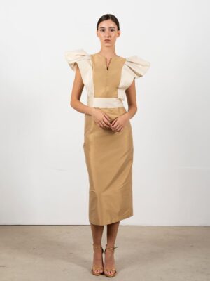 Vestido Midi Bicolor Stre