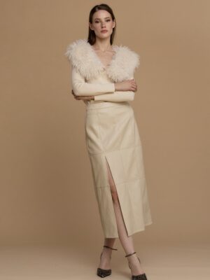 FALDA POLIPIEL BEIGE